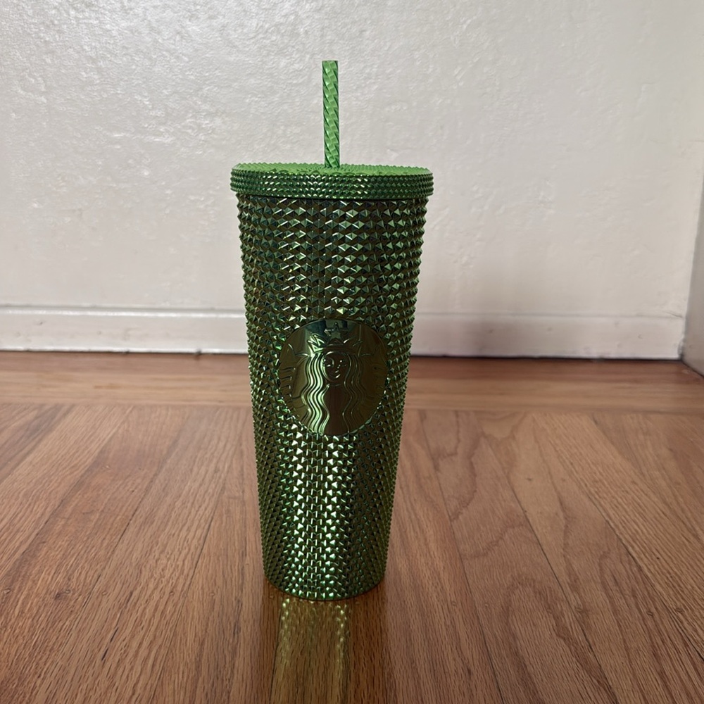 Starbucks Green Studded Cold Cup Tumbler with Straw